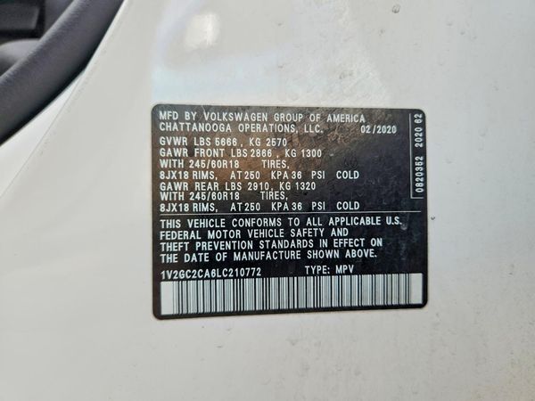 2020 VOLKSWAGEN ATLAS CROSS SPORT 4Motion S