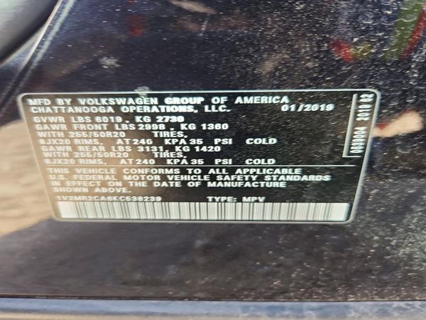 2019 VOLKSWAGEN ATLAS 4Motion SEL