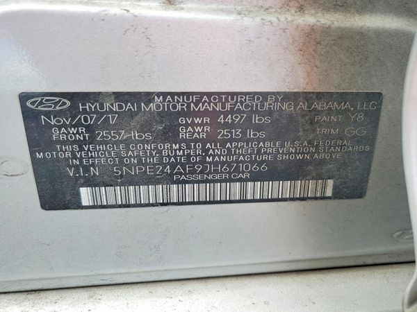 2018 HYUNDAI SONATA SE, Eco