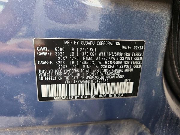 2023 SUBARU ASCENT ONYX ES, SMART, M/R