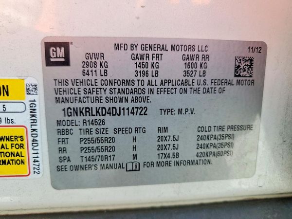 2013 CHEVROLET TRAVERSE LTZ