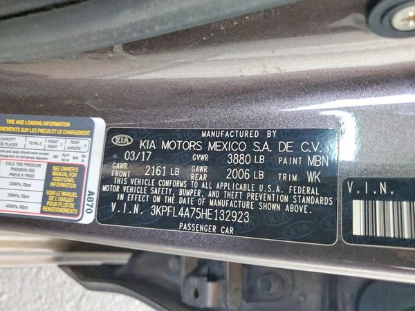 2017 KIA FORTE LX Popular, S