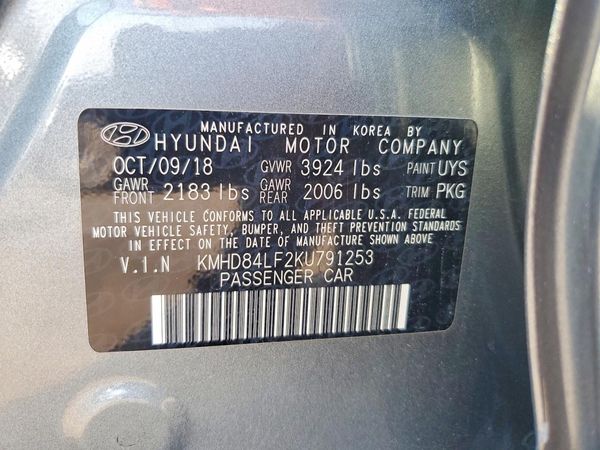 2019 HYUNDAI ELANTRA