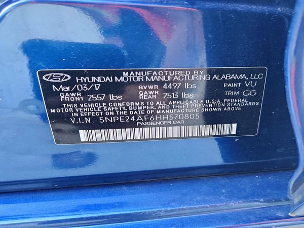 2017 HYUNDAI SONATA SE, Eco