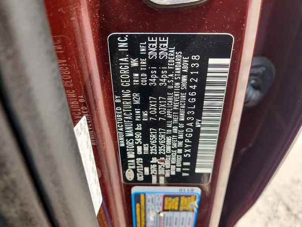 2020 KIA SORENTO L, LX, S