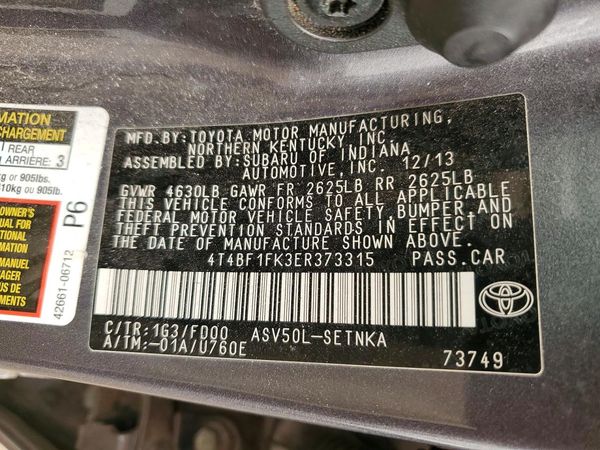 2014 TOYOTA CAMRY