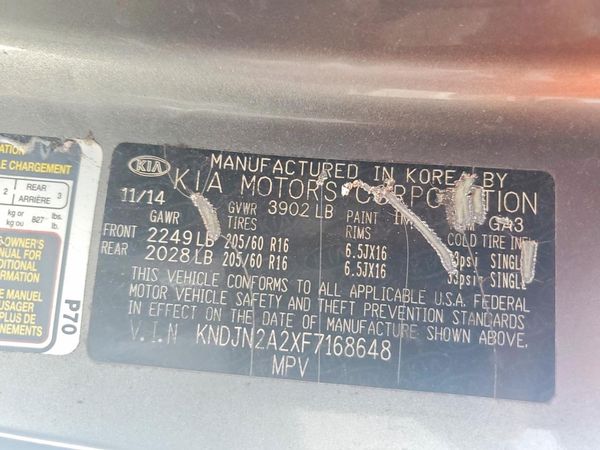 2015 KIA SOUL GL(Middle-low grade)