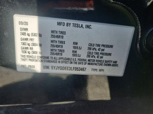 2020 TESLA MODEL Y