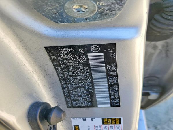2012 TOYOTA PRIUS — VINS