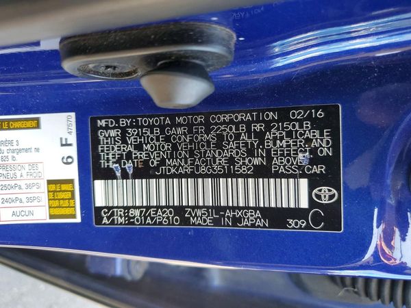 2016 TOYOTA PRIUS