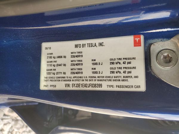 2018 TESLA MODEL 3