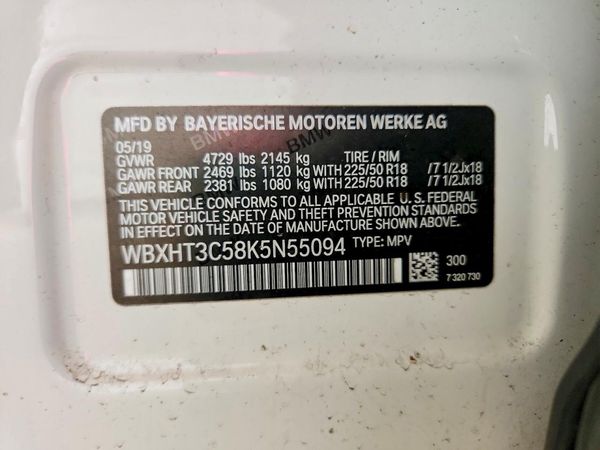 2019 BMW X1 xDrive28i — VINS