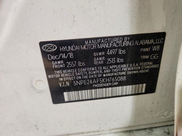 2019 HYUNDAI SONATA