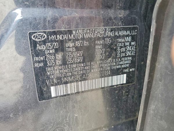 2020 HYUNDAI SANTA FE SE
