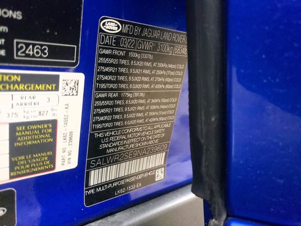 2022 LAND ROVER RANGE ROVER SPORT P525 HSE Dynamic