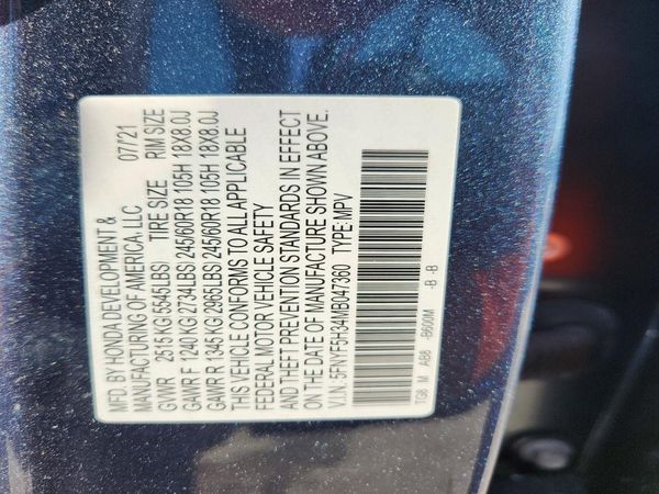 2021 HONDA PILOT EX