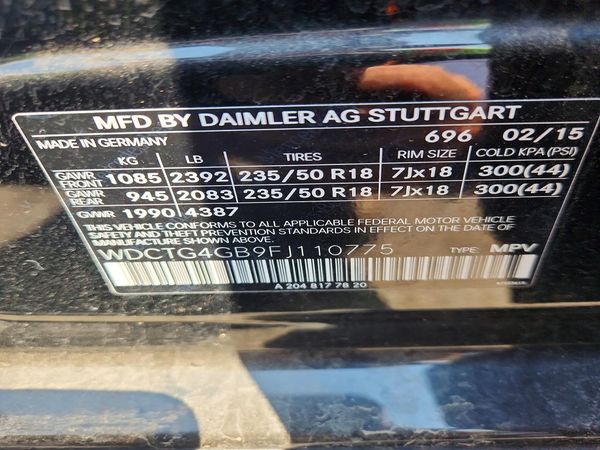 2015 MERCEDES-BENZ GLA GLA250 4-MATIC
