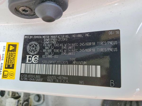 2018 TOYOTA HIGHLANDER SE/XLE