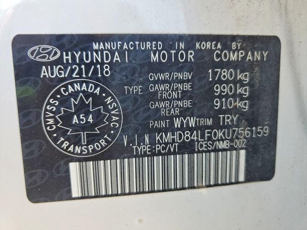 2019 HYUNDAI ELANTRA