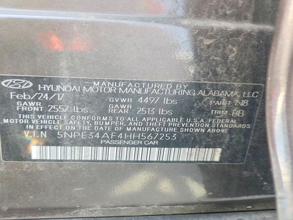 2017 HYUNDAI SONATA