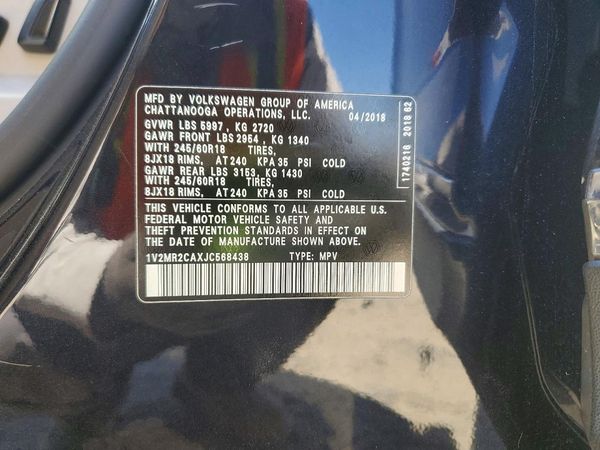 2018 VOLKSWAGEN ATLAS 4Motion SEL