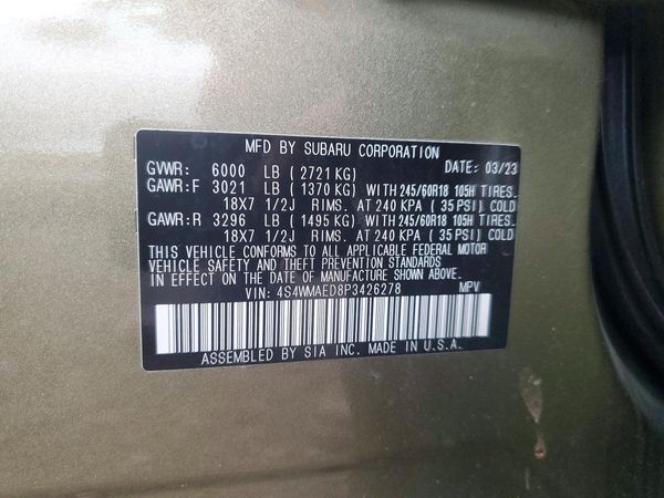 2023 SUBARU ASCENT PREMIUM 7 ES, SMART