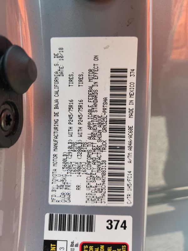2019 TOYOTA TACOMA SR5