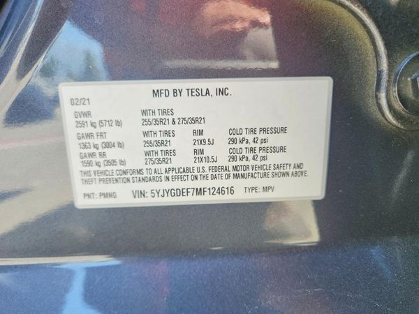 2021 TESLA MODEL Y