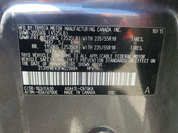 2015 TOYOTA RAV4 Limited (G Grade)