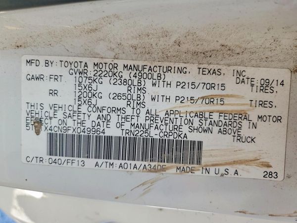 2015 TOYOTA TACOMA Delux Grade