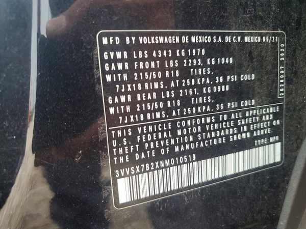 2022 VOLKSWAGEN TAOS SE