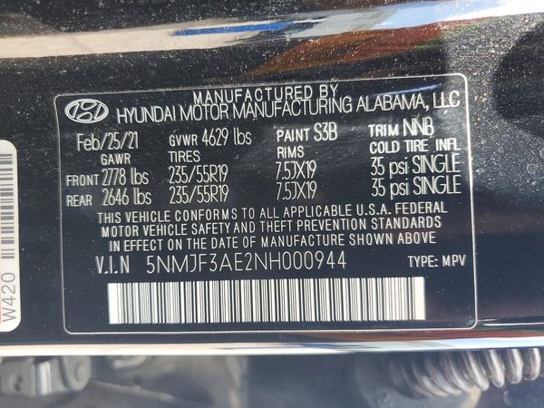 2022 HYUNDAI TUCSON SEL Convenience Pkg — VINS