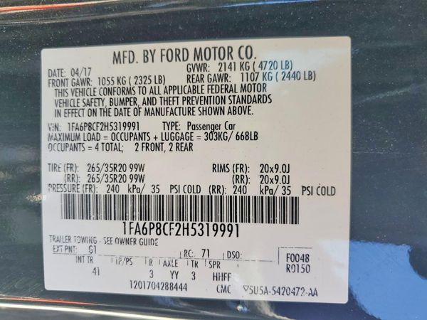 2017 FORD MUSTANG GT Coupe