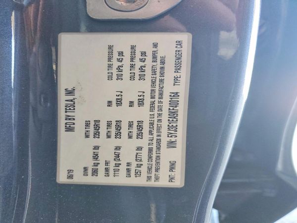 2019 TESLA MODEL 3