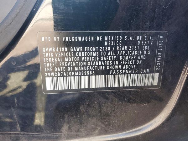 2017 VOLKSWAGEN JETTA S