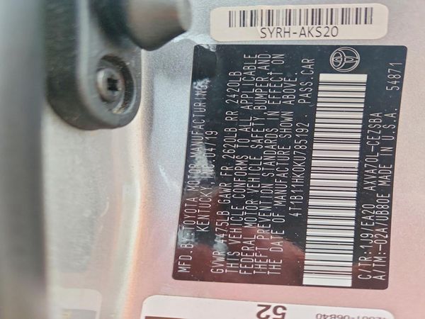2019 TOYOTA CAMRY L/LE/SE/XLE