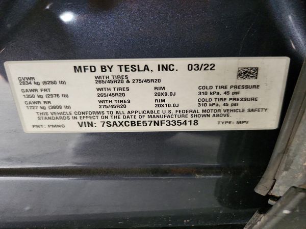 2022 TESLA MODEL X