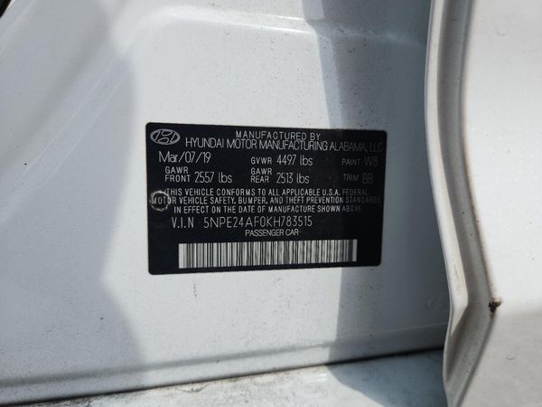 2019 HYUNDAI SONATA
