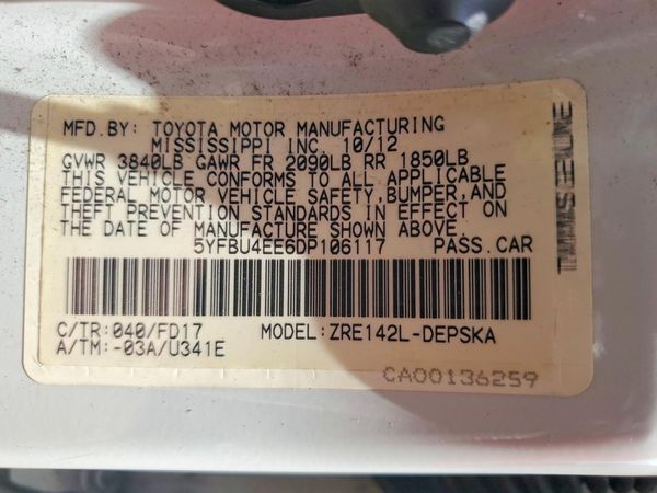 2013 TOYOTA COROLLA