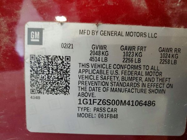 2021 CHEVROLET BOLT EV