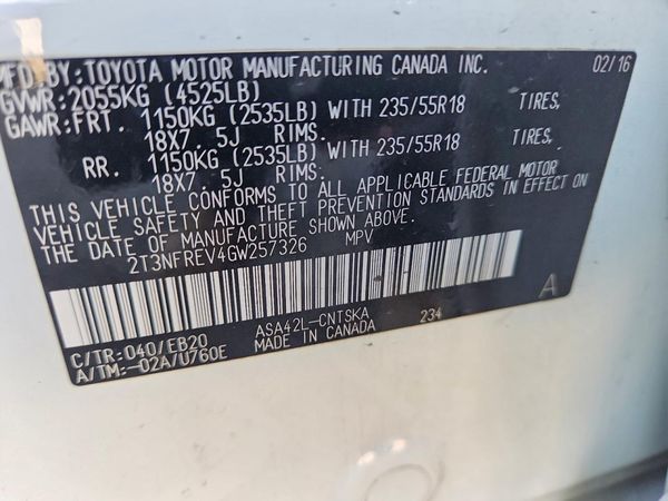 2016 TOYOTA RAV4 SE (S Grade)