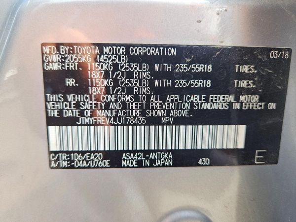 2018 TOYOTA RAV4 Ltd/Platinum