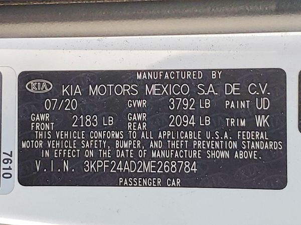 2021 KIA FORTE FE, LXS