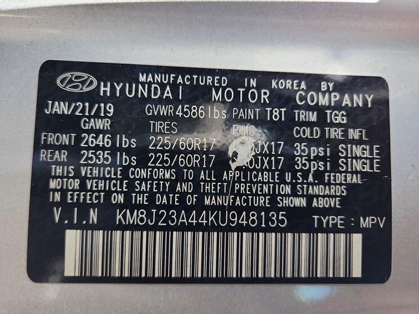 2019 HYUNDAI TUCSON SE