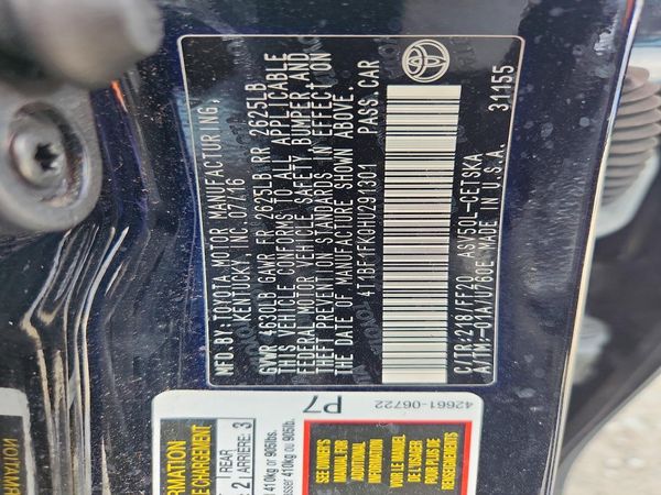 2017 TOYOTA CAMRY