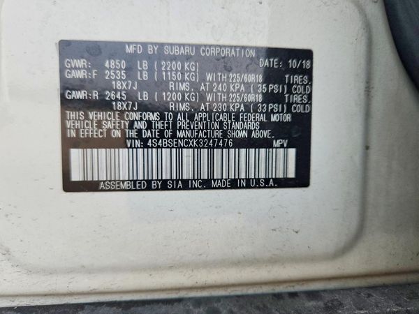 2019 SUBARU OUTBACK