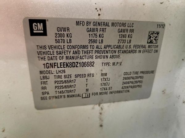 2013 CHEVROLET EQUINOX 1LT