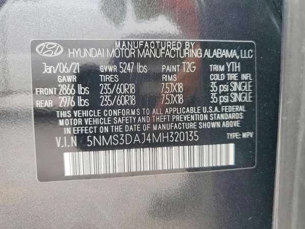 2021 HYUNDAI SANTA FE SEL w/ Premium Pkg