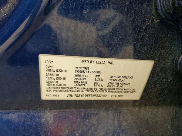 2022 TESLA MODEL Y