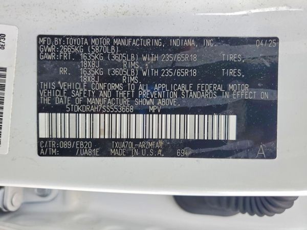 2025 TOYOTA HIGHLANDER LE, XLE, Limited